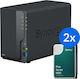 Synology DiskStation DS223 & 2x 6TB Plus Series NAS Turm mit 2 Steckplätzen für HDD/SSD