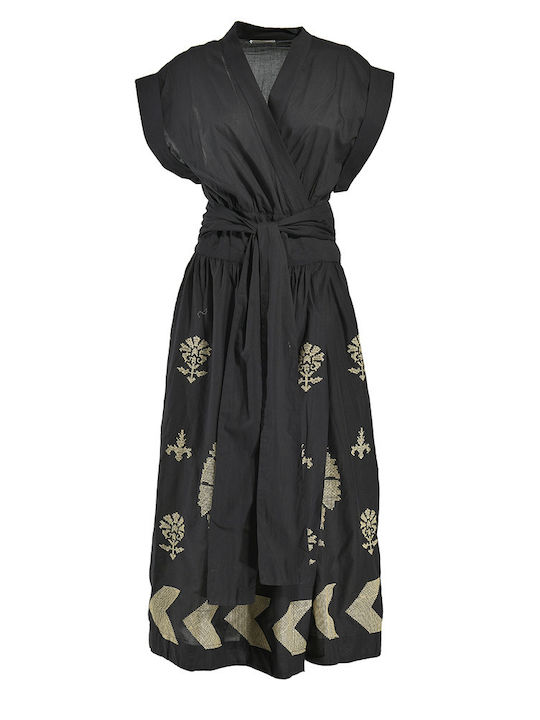 Ble Resort Collection Maxi Φόρεμα Κρουαζέ Μαύρο