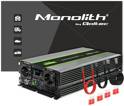 Qoltec Invertor Auto Unda sinusoidală pură 3000W pentru Convertirea 12V DC în 230V AC cu 1xUSB