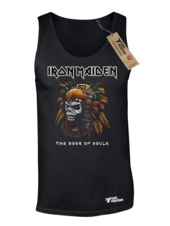 Sleeveless Men's Music Band Takeposition Iron Maiden Book Souls Black Shirt 330-7504b-02