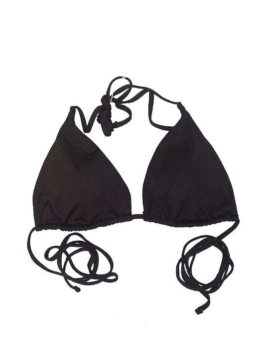 Modern Ocean Triangle Bikini Top Black