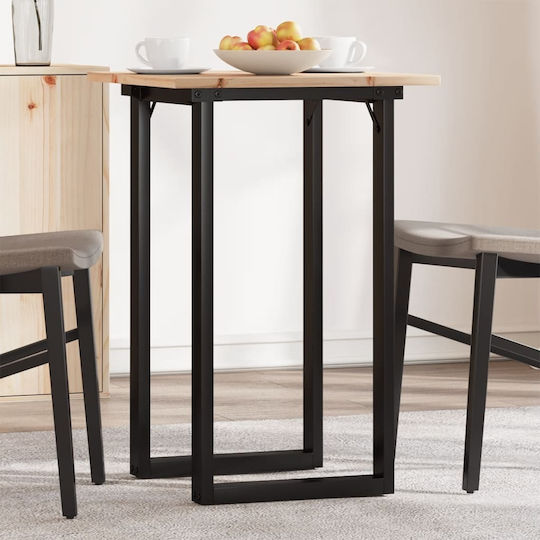 Esszimmer- und Küchentisch aus Massivholz und Metall Braune 50x50x75cm