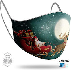 Sagg Face Mask Kids Παιδική Προστατευτική Μάσκα Προσώπου Santa Claus 9 12x17cm 17067