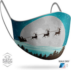 Sagg Face Mask Kids Παιδική Προστατευτική Μάσκα Προσώπου Santa Claus 8 12x17cm 17066