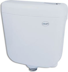 Visam Wall Mounted Plastic Low Pressure Rectangular Toilet Flush Tank White