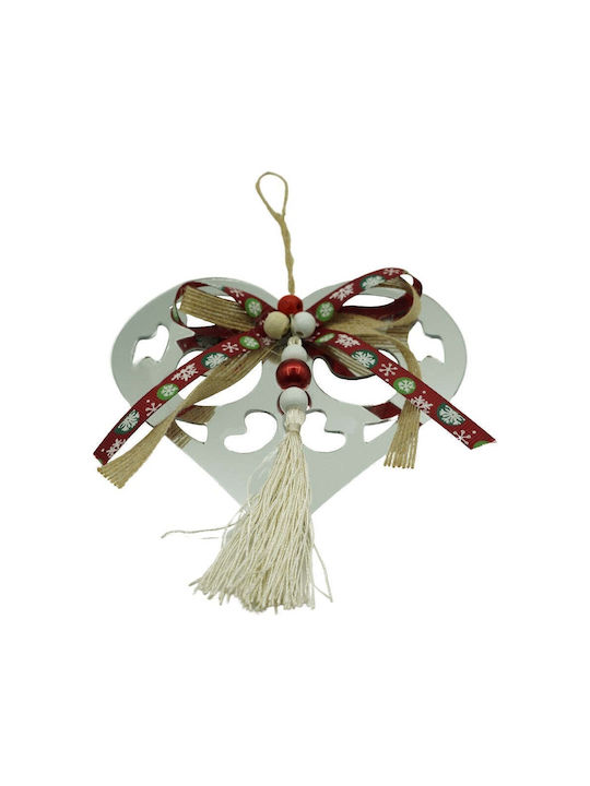 Ornament Inimă Albă 26x14cm Ornament Inimă Albă 26x14cm