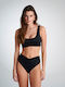 Set Bikini Ψηλόμεσο Μαυρο