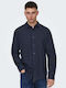 Only & Sons Long-sleeved Linen Shirt Blue