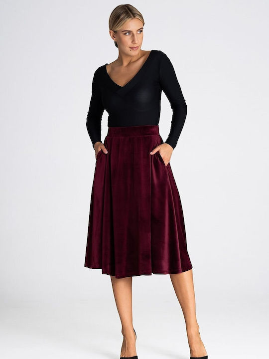 Figl Midi Skirt in Red color