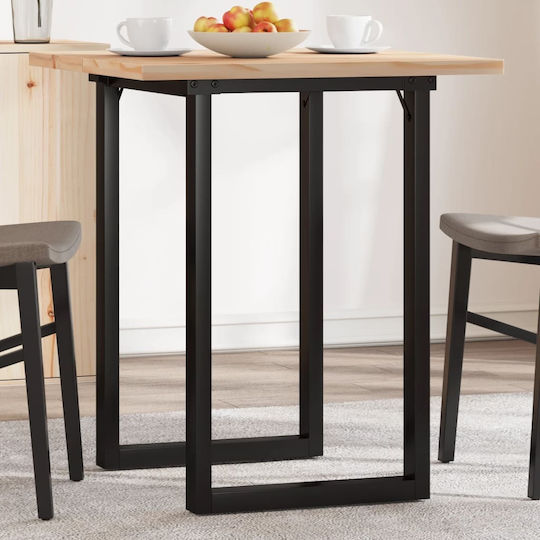 Square Table Dining Room from Solid Wood & Metal Coffee 70x70x75.5cm