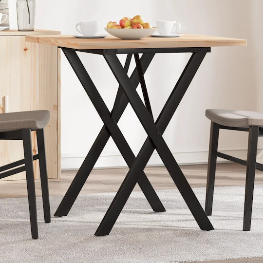 Square Table Dining Room from Solid Wood & Metal Coffee 70x70x75.5cm