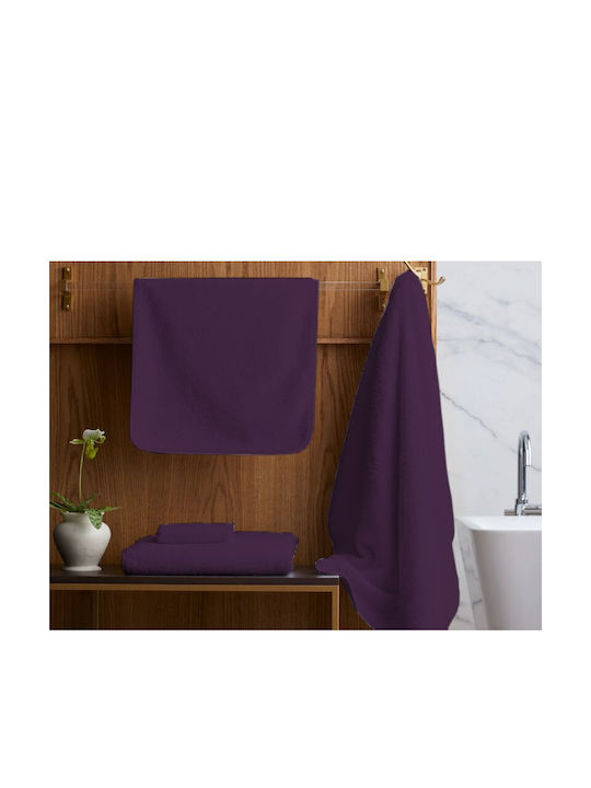 Badehandtuch-Set 3 Stück Lila Gewicht 420gr/m²