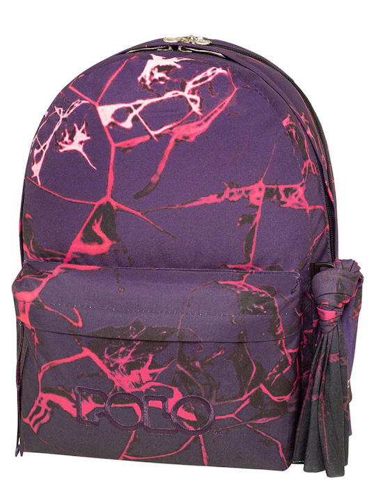 Polo Original Double Scarf School Bag Backpack Junior High-High School in Purple color 30lt 2023