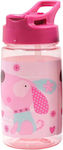 Must Kids Water Bottle Plastic with Straw Pink 450ml