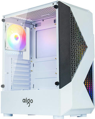 Darkflash A01 Gaming Midi Tower Computer Case with Window Panel White