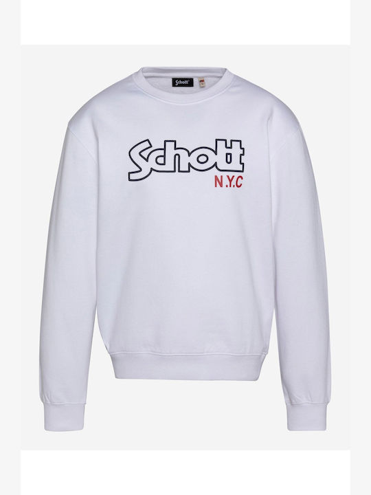 Schott Herren Sweatshirt Weiß