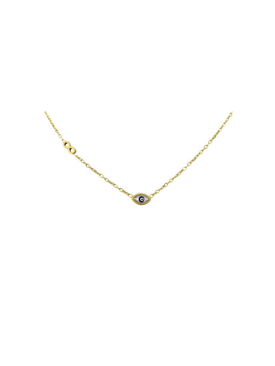 Necklace Eye from Gold Plated Steel