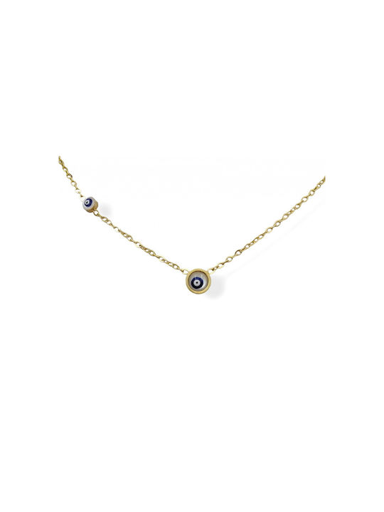 Necklace Eye from Gold Plated Steel