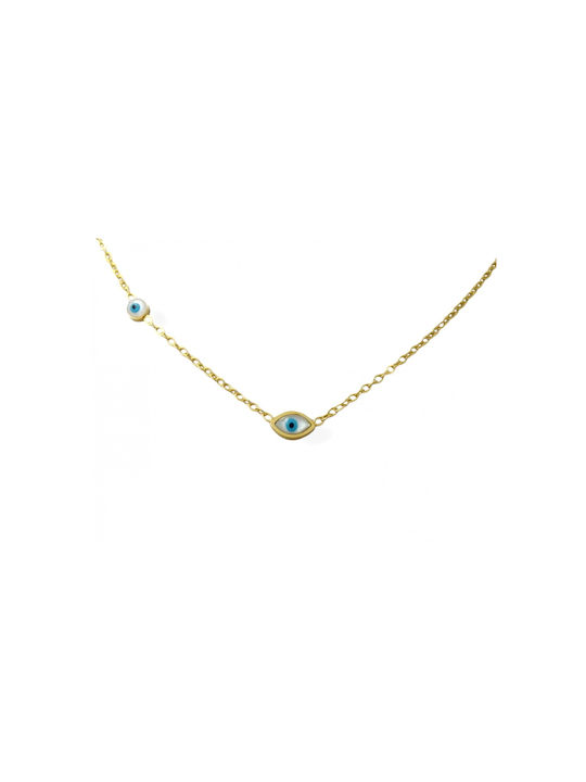 Necklace Eye from Gold Plated Steel