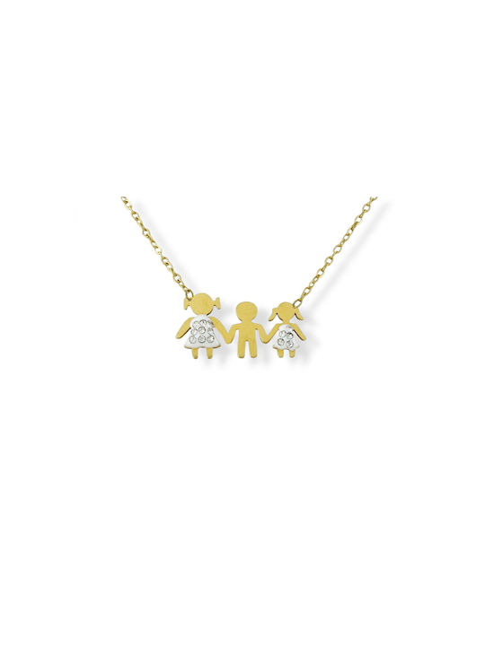 Necklace Family from Gold Plated Steel