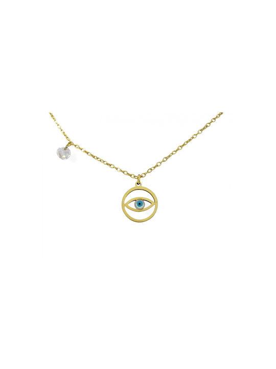 Necklace Eye from Gold Plated Steel