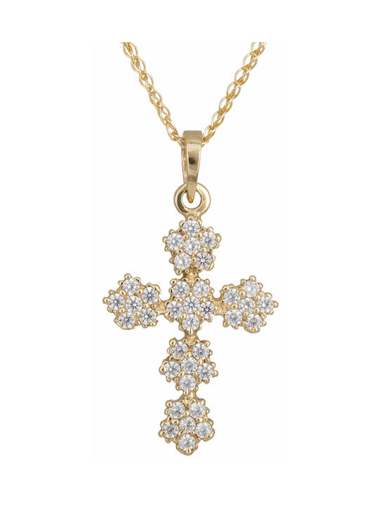 Baptismal Crosses with Chain Gold Cross K14 C012929 01292929C Women's Gold 14 Carat