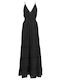 Ble Resort Collection Maxi Φόρεμα με Βολάν Μαύρο