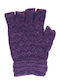 Women's Knitted Gloves with Cut Thumbs Purple