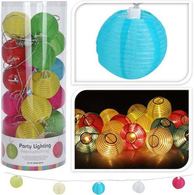 GARLAND LANTERN FABRIC 20LED 5M MULTICOLOURED