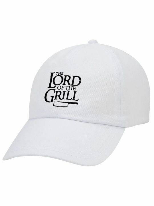 The Lord of the Grill, Καπέλο Ενηλίκων Baseball Λευκό 5-φύλλο (POLYESTER, ΕΝΗΛΙΚΩΝ, UNISEX, ONE SIZE)
