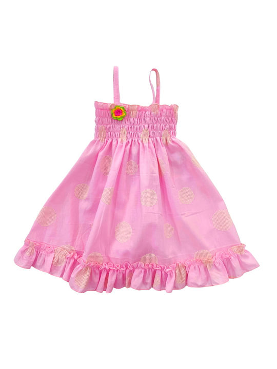 Baby Train Dress/Circles Pink