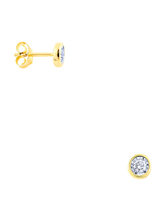 14K Gold earrings with brilliant-cut diamonds, BOI10124