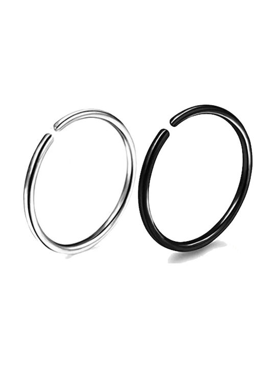 Steel nose earrings set length 9 mm 2 pieces