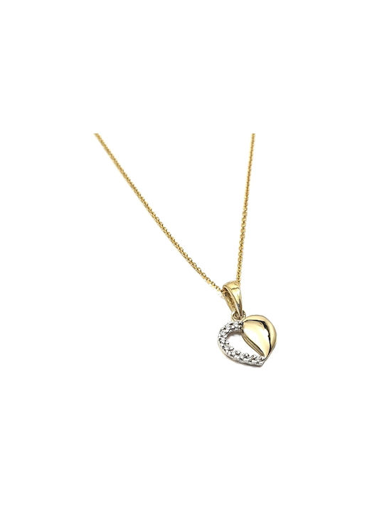 14K Gold necklace 14K Gold Heart patent