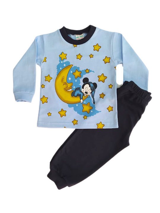 Baby Train Pajama Pajama Moon/Austers Blue