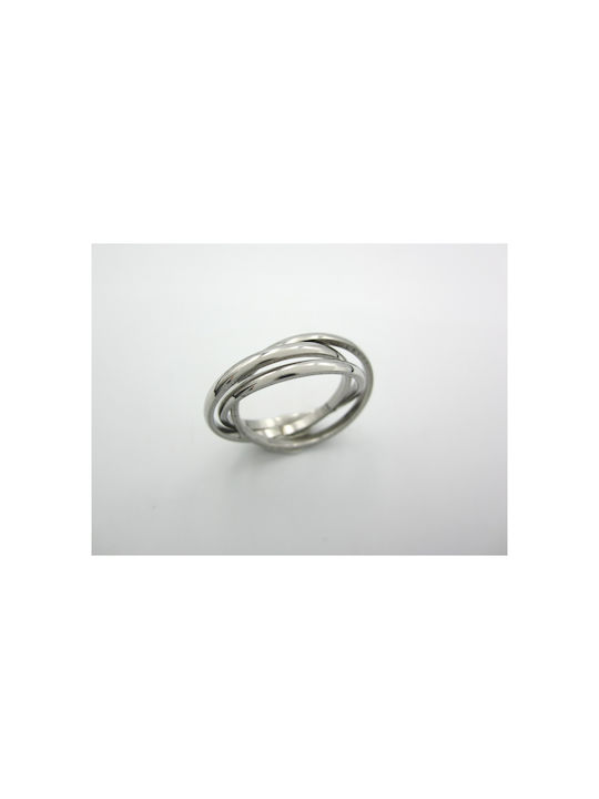 Stainless Steel Men's Ring Silver Braided