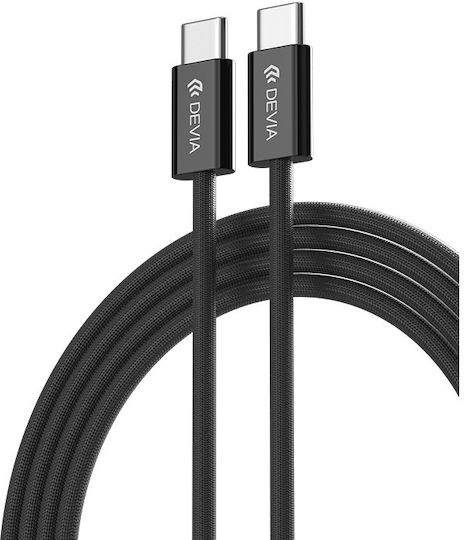 Devia EC325 USB 2.0 Cable USB-C male - USB-C 60W PD Μαύρο 1m