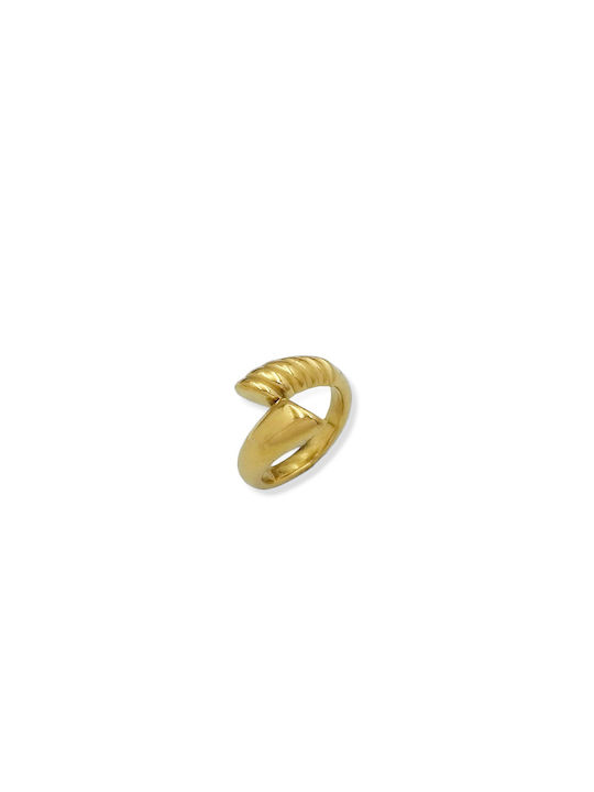 Stahl verdrehtes Design Ring Gold 1 Stück