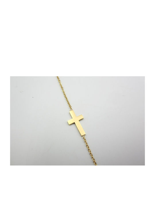 Steel Bracelet Gold Cross 1pc