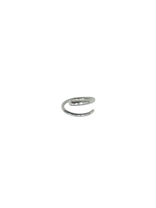 Edelstahl Ring mit geometrischem Design, Silber, 1 Stück