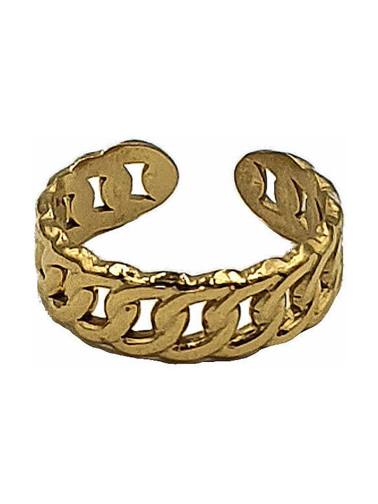 Steel Chain Ring Gold 1pc