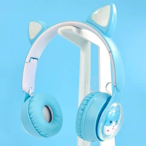 Cat Wireless / Wired On Ear Headphones with 6 hours of Operation Light Blue