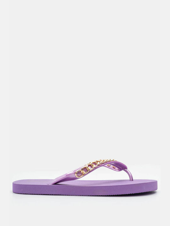 Decorative Chain Flip Flops 4189942-lilac