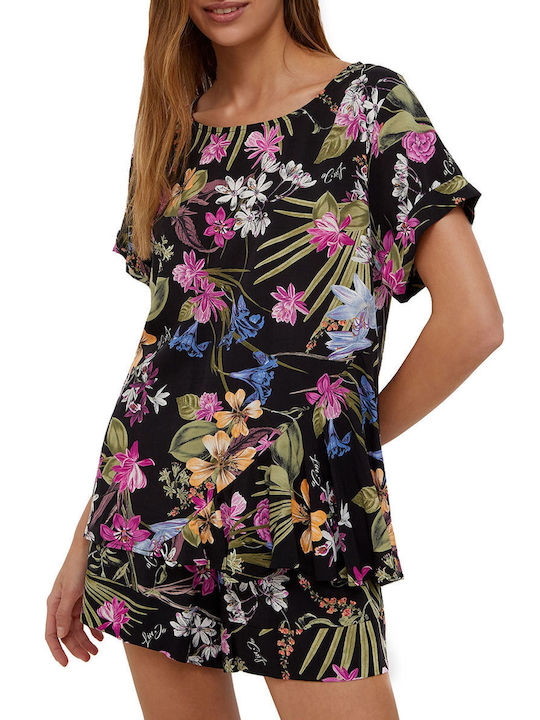 Liu Jo Top with Jungle Print VA2120 T8830-Z9458 Women's