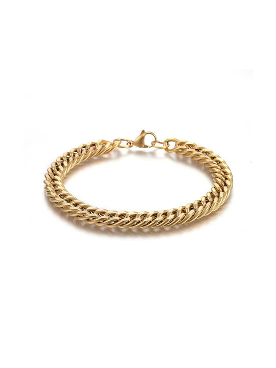 Steel Men's Bracelet Chain Gold 23cm 1 piece