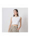 Crop-Top Sleeveless Blouse with Open Back White