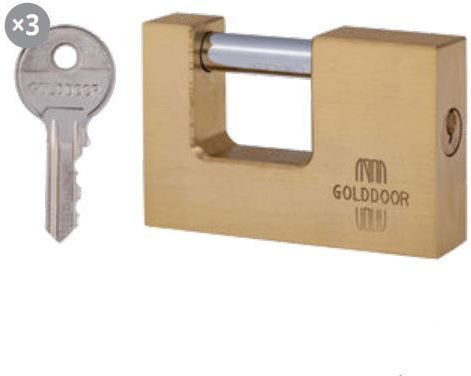 Golddoor Bronze Padlock Monoblock with Key 50mm 1pcs