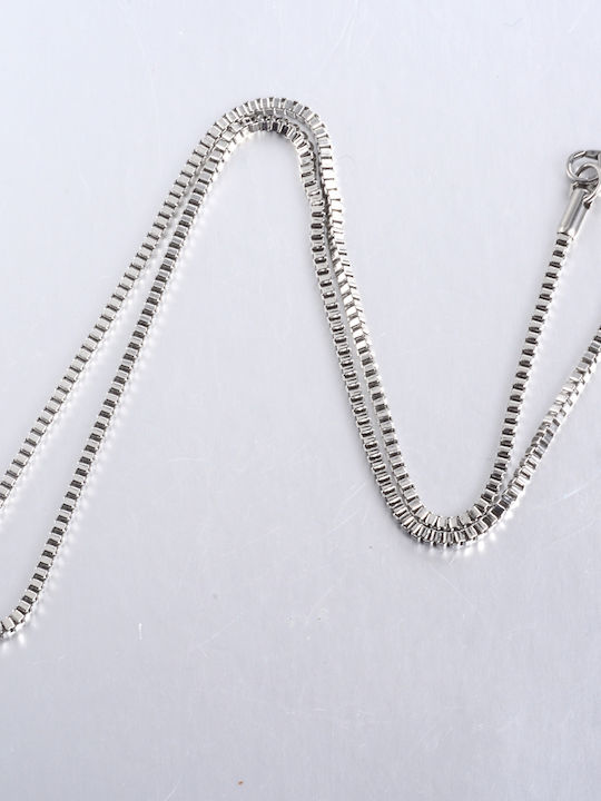 Ατσάλινη Αλυσίδα Box 2mm Ασημί 45.5cm 1τμχ