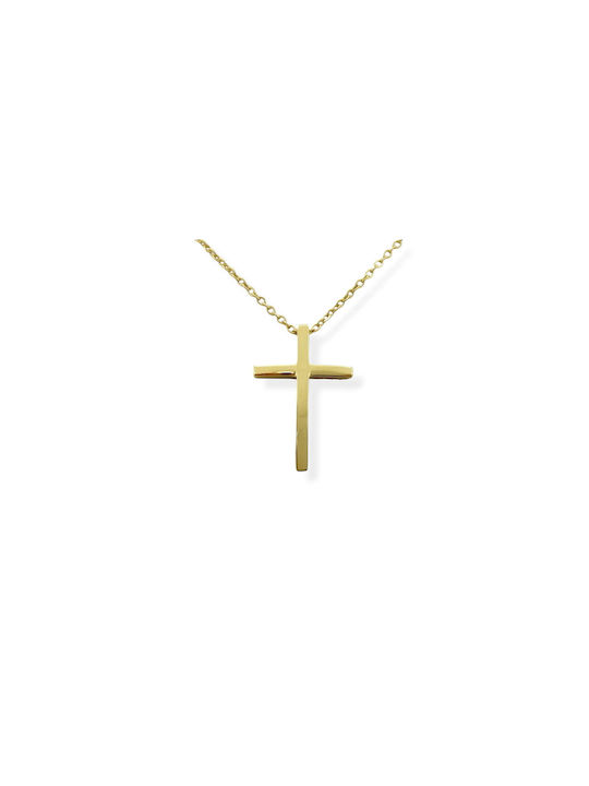 Cross from Gold Plated Steel with Chain