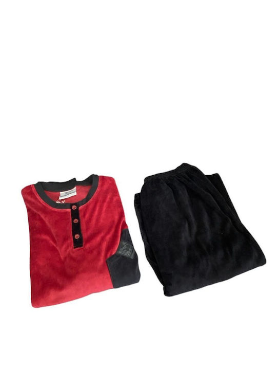 Uomo Winter Herrenpyjama Schwarz